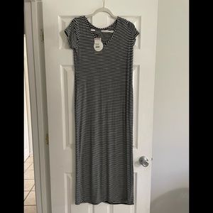 B&W Striped Maxi Dress